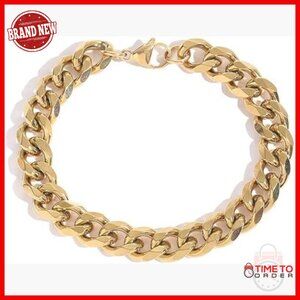 18K Gold Cuban Chain Bracelet, Detachable, Fine Jewelry for Men & Women